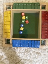 Wooden Shut The Box Dice Game 2-4 Players Math Board Game for Family  Kids