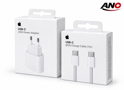 Original Apple 20W USB-C Adapter + USB-C Kabel 1m iPhone 17 16 15 iPad Bundle