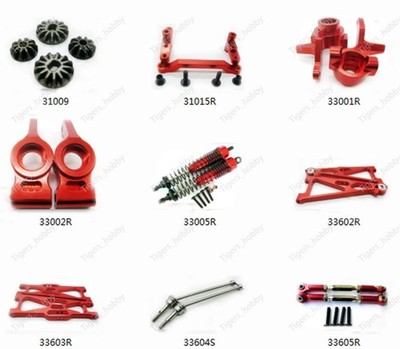 Aluminum metal Upgrade parts Kit DIY For 1/10 Himoto E10MTL E10MT E10BP Car red