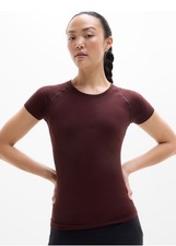 Athleta Momentum seamless tee- large- garnet- nwot