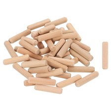 300Pcs 1/3" x 1-3/8" Wooden Dowel Pins, Furniture Woodwork Grooved Fluted Pin