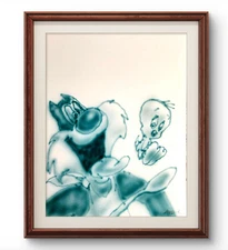 Original Art Twetty 14x11 Graffiti Style Airbrush Acrylic Painting Paper