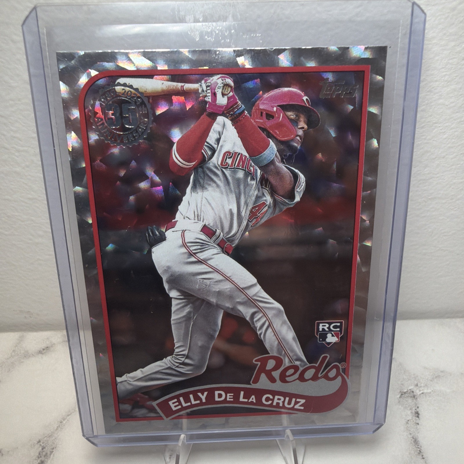 Elly De La Cruz RARE MINT SILVER ICE REFRACTOR ROOKIE CARD 2024 TOPPS REDS RC