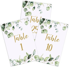 26 Pieces Wedding Table Numbers Cards 1-25 with Head Table Numbers