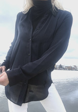 Tolle G-Star Women RAW CORRECT long Bluse Gr.M/L  dkl.blau  100%PE doppellagig👍