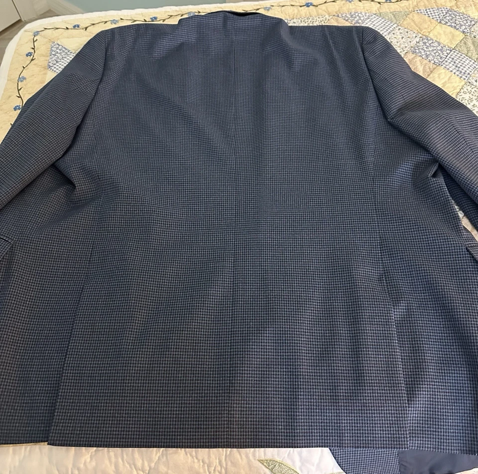 Stafford Men's Sports Coat Blazer Blue Herringbone 50R Two Button NWOT - Image 2 of 4