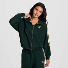 Champion Women's Game Day Full Zip Mock Neck Top - Green L