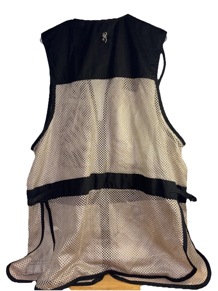 Browning Shooting Vest Mens Beige/Black Trapper Creek Reactor Pad XL - Image 4 of 4