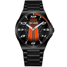Orologio da Polso Nero in Acciaio Fan Art Harley & Davidson Heritage Stripe Moto