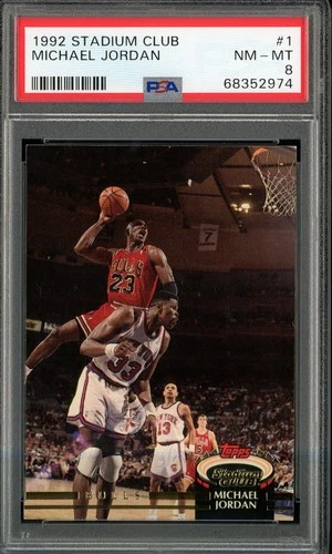 Michael Jordan 1992 Stadium Club Card #1 PSA 8 NM-MT Chicago Bulls *74