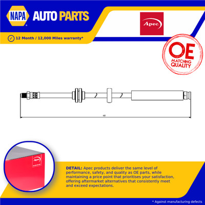 Brake Hose Rear HOS3832 Apec Hydraulic 60698796 Genuine Top Quality Guaranteed