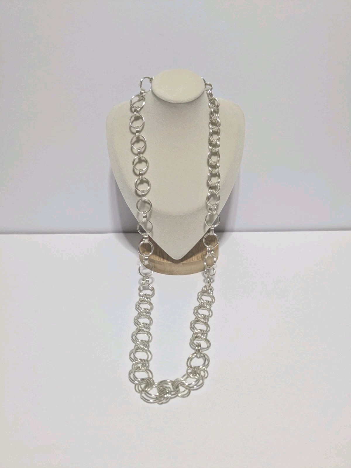 Infinity Style Silver Tone Round Ring Link Chain … - image 7