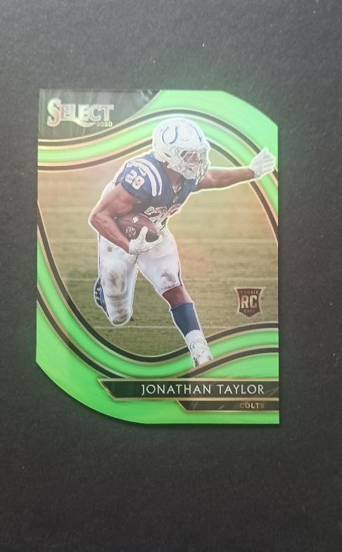2020 JONATHAN TAYLOR RC PANINI SELECT NEON GREEN DIE-CUT PRIZM #353 ROOKIE COLTS
