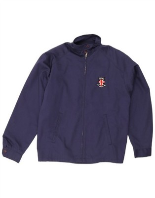 Merc Mens Bomber Jacket UK 38 Medium Navy Blue Polyester CA14