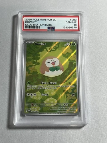 2026 Pokemon Perfect Order 090/088 ROWLET Illustration Rare PSA 10