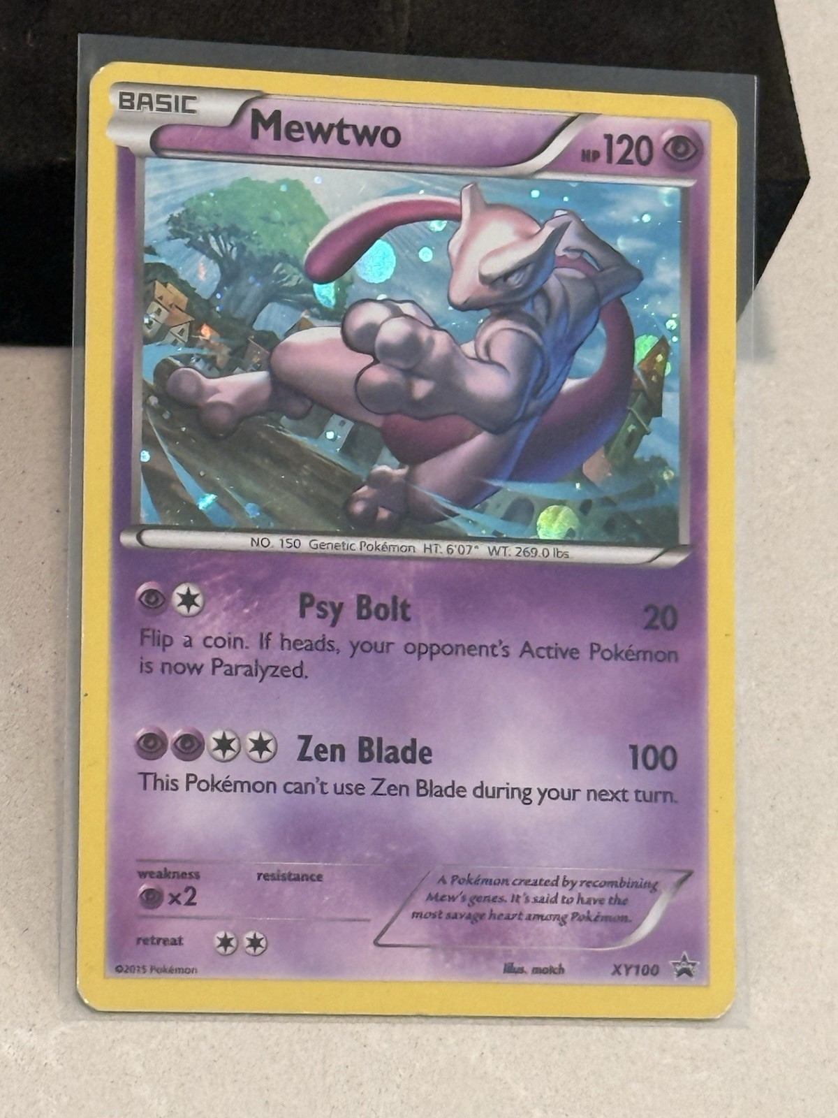 Pokemon TCG 2015 Mewtwo XY100 XY Black Star Promo Cosmos Holo