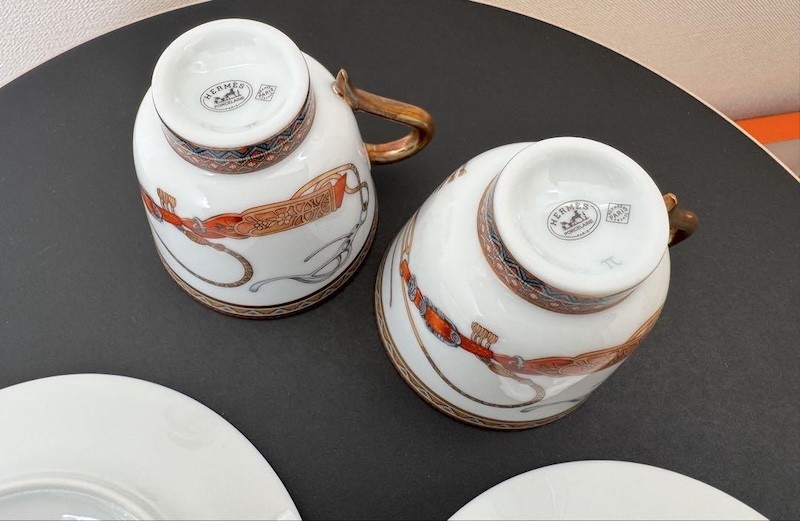 Hermes Cheval d'Orient Coffee Cup Saucer Tableware 2 set Horse