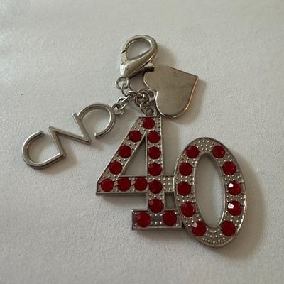 CND 40 Red Rhinestone Bag Purse Charm Fob