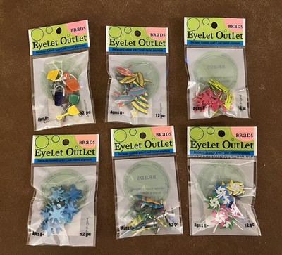 Eyelet Outlet Brads Lot of Beach Summer NEW 6 packs Card Making Scrapbooking