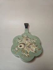 Vintage Tole Ware Silent Butler Crumb Caddy Wood Handle