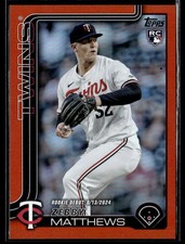 2025 Topps Update #US37 Zebby Matthews Orange Holo Foil #/25
