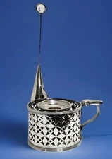 Antique Silver-plate Chamberstick Candle Holder w/ Snuffer – London Maker