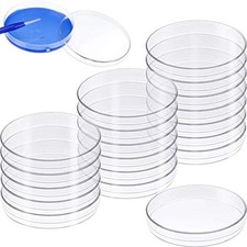 10Pcs Plastic Sterile Petri Dishes Bacteria Culture Dish with Lids Laboratory UK