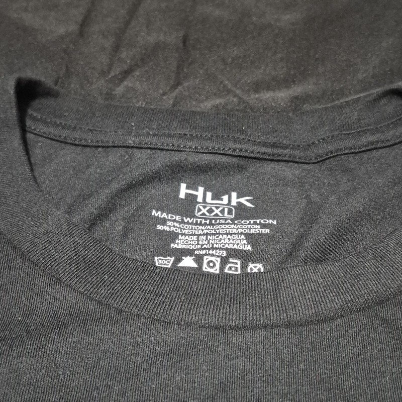 Huk Fishing Logo Casual T Shirt Nwot XXL Mens Short Sleeve Black