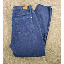 Judy Blue Size 14W High Dark Wash Waist Tummy Control Skinny Denim Jeans Raw Hem