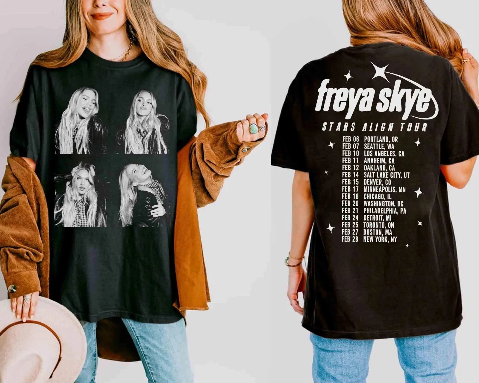 Retro Freya Skye Silent Treatment Stars Align Tour 2026 T-Shirt