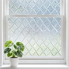 rabbitgoo Privacy Window Film Decorative Frosted Static Cling Floral Lattice