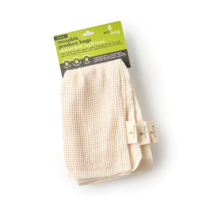 Eco Living Bio-Produktbeutel & Brotbeutel - 3er Pack