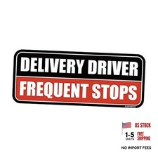 Delivery Driver Frequent Stops Car Magnet - Colorful, Reflective, Red / Black