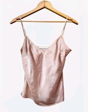 Trina Turk Nude Pink Satin V-Neck Camisole Adjustable Straps Women's Size MEDIUM