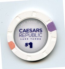 1.00 Chip from the Caesars Republic Casino Lake Tahoe Nevada H&C