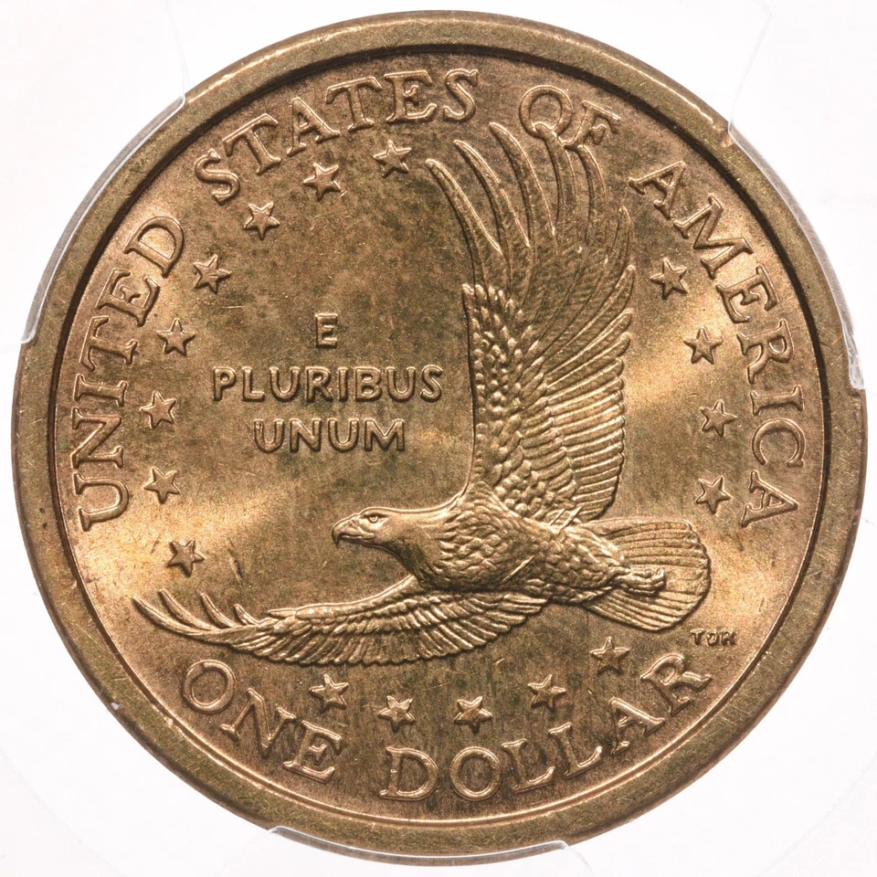 2000-P SAC $1 PCGS MS64 Wounded Eagle FS-901 dólar Sacagawea variedad de lanza Foto 3 de 3