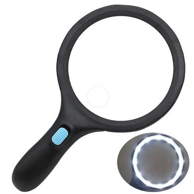 138 mm Big Lens Hand Held Illuminated 1.8x 5x Magnifying Glass Loupe Reading Mag