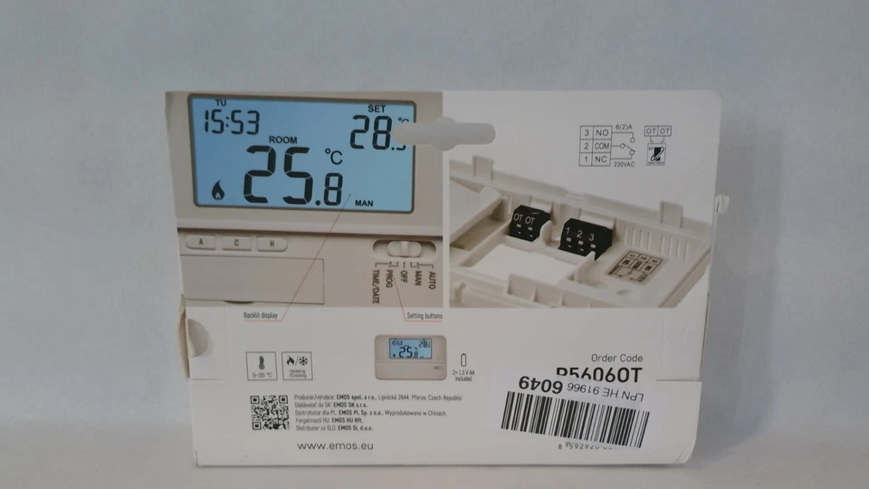 Emos Digital Room Thermostat With Opentherm Support - White 12.6 X 8.4 2.6 Cm - Image 2 of 4