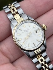 BEAUTIFUL Rolex Oyster Perpetual Date Watch Ladies Two Tone Gold Dial Womens
