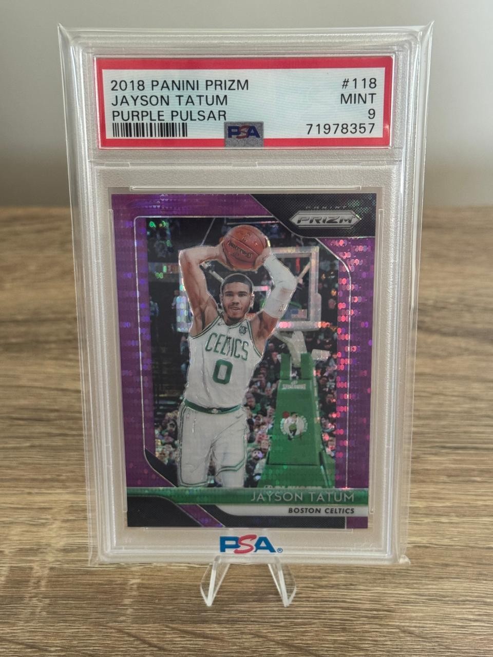 2018 Prizm Jayson Tatum Purple Pulsar 5/35 PSA 9 Mint Rare Rookie!!