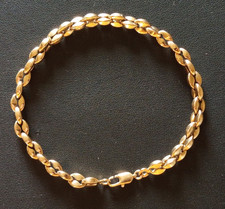 ancien bracelet plaqué or maille grain de café