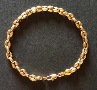 altes vergoldetes Armband Mesh Kaffeebohne