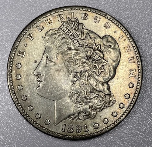 1891 S Morgan Silver Dollar - AU - Golden Toning - Nice Coin at a Great Price!