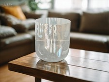 Color 440Hz E Solar Plexus Chakra Quartz Crystal Singing Bowl Octave 4th 6" Bag