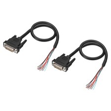 2 Pcs 1.6 ft 26AWG DB15 Male Connector to Bare Wire END RS232 15-Pin