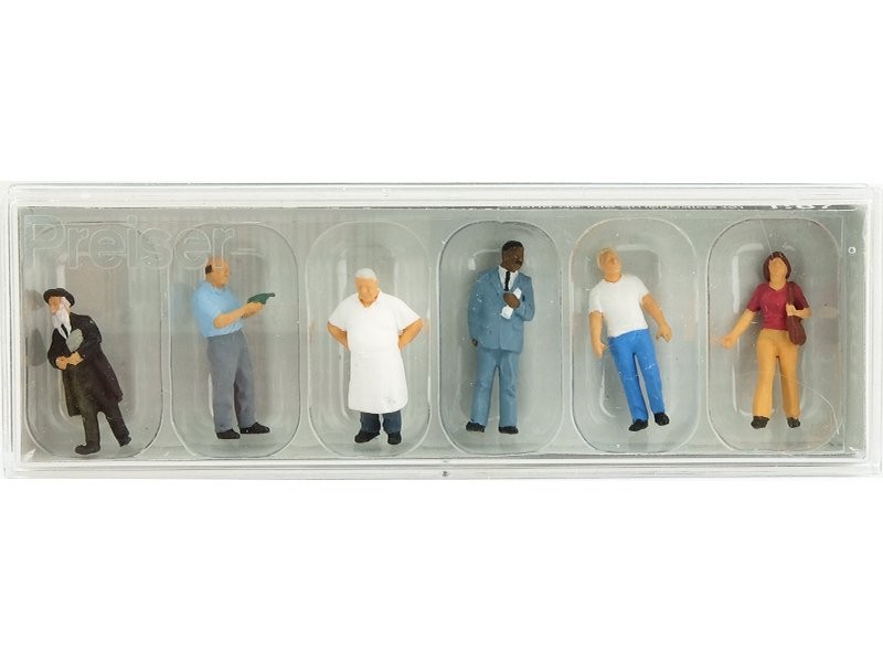 Figurines Preiser 10471 Scène de rue américaine miniature échelle HO 1/87 en plastique