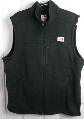 The North Face Gordon Lyons Fleece Vest Men s XL Charcoal Sweater Knit Full Zip
