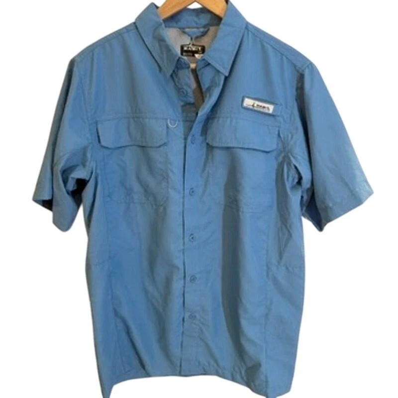 Habit Mens Fishing Shirt River S Parisian Blue UPF 50 Vented Coastal Camp Gorp