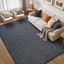 FinRe c 5x7 Washable Area Rugs for Bedroom Living Room, Low Pile Thin Rug Sol...