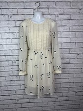 Feather & Bone by Anthropologie Ivory Embroidered Fairycore Tunic Dress Size 14
